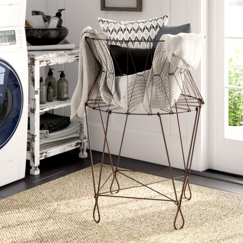 Laurel Foundry Modern Farmhouse Vintage Wire Laundry Hamper & Reviews
